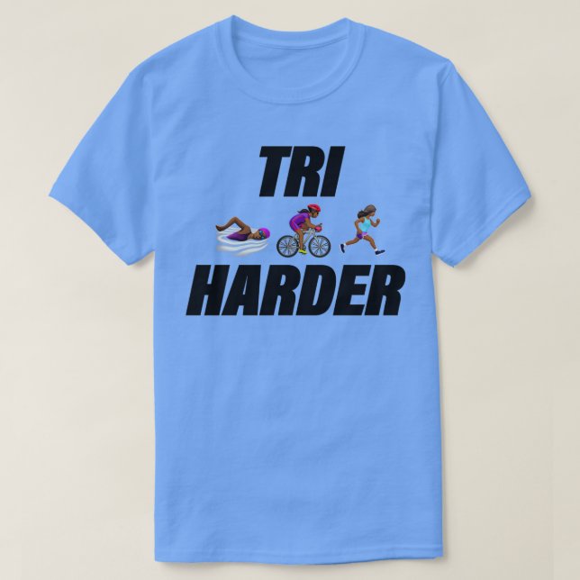 Camiseta Triathletes tri harder 2 (Frente do Design)