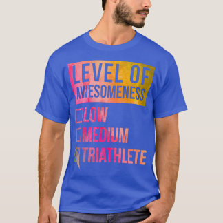 Camiseta Triathlon Engraçado Arte Nível de Triatlo em Water