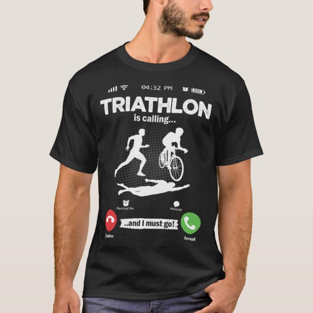 Camiseta Triathlon Is Calling I Must Go Marathon Hobby Tria (Frente)