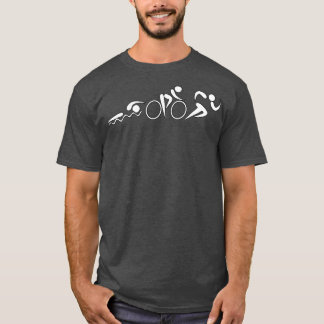 Camiseta Triathlon nadando e andando de bicicleta para tria