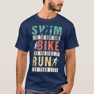 Camiseta Triathlon Natação Race Bike Run Sprint Gif