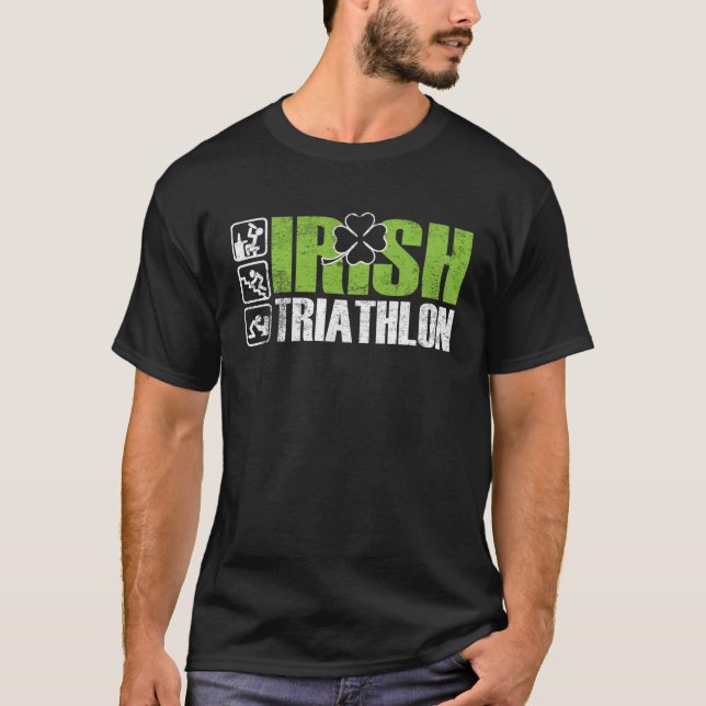 Camiseta Triathlon Sport Bebendo Feliz Rua Patrick (Frente)