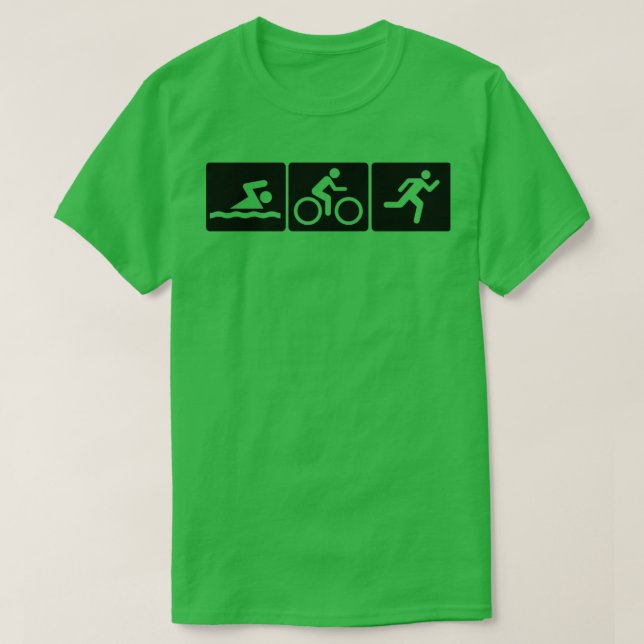 Camiseta Triathlon Swim Bike Run Sticker (Frente do Design)