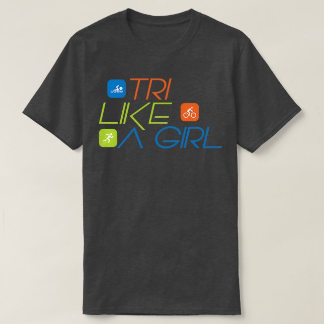 Camiseta Triathlon TRI Like A Girl Triathlete 2 (Frente do Design)