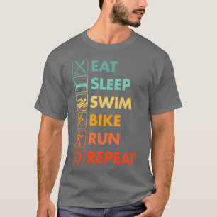 Camiseta Triathlon Vintage Coma Natação de Sono Corrida