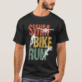 Camiseta Triathlon Vintage Natação Bike Run