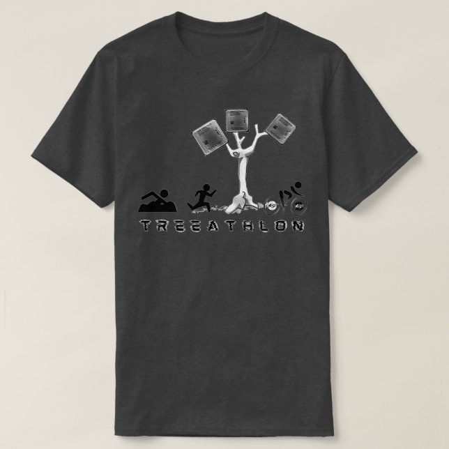 Camiseta Triathlon vs Treeathlon um triatlo ocorre em (Frente do Design)