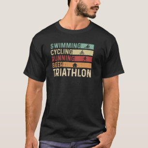 Camiseta Triatleta de Nadar Ciclografando Cerveja Corrente