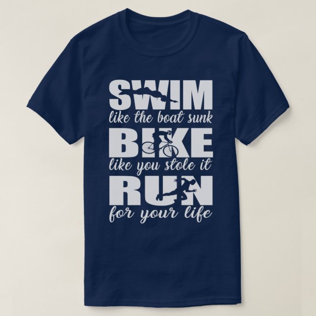 Camiseta Triatleta Triathlon SwimBikeRun 1 (Frente do Design)