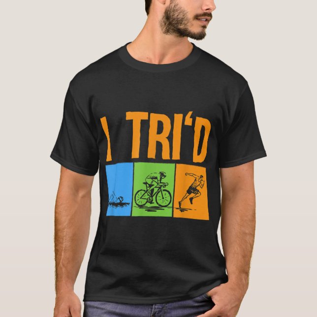 Camiseta Triatletas Design do Funny Triathlon Men Natação d (Frente)