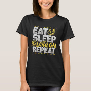 Camiseta Triatlo Comer Dormir Repetir Ciclismo Corrida Hobb