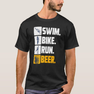 Camiseta Triatlo de Corrida de Cerveja de Bike natação