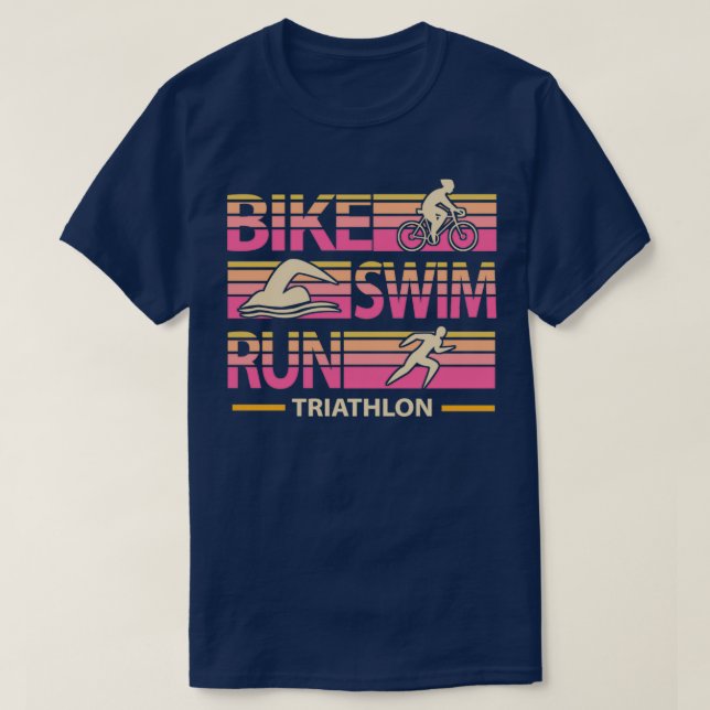 Camiseta Triatlo de natação de bicicleta 2 (Frente do Design)