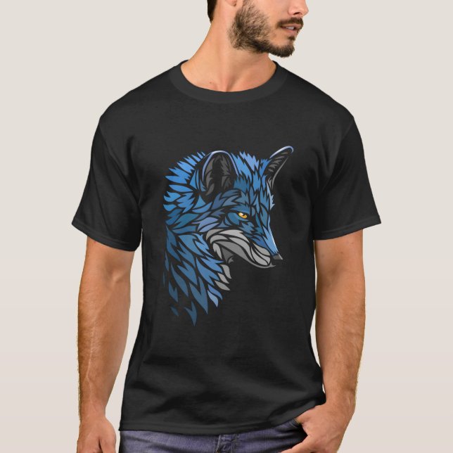 Camiseta Tribal Beautiful Blue Fox (Frente)