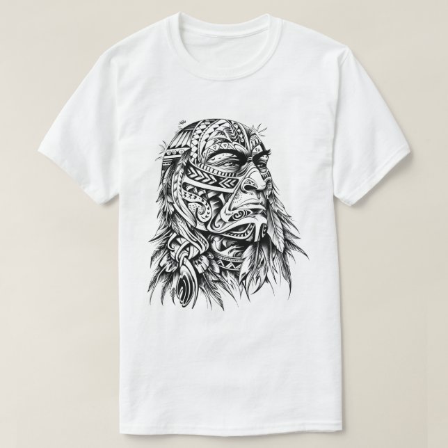 Camiseta Tribal Face Art (Frente do Design)