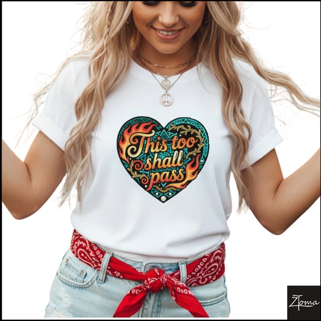 Camiseta Tribal Geometric Heart This Too Shall Pass (Criador carregado)