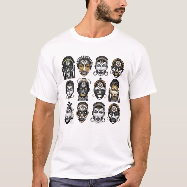 Camiseta Tribal Spirit African Masks (Frente)