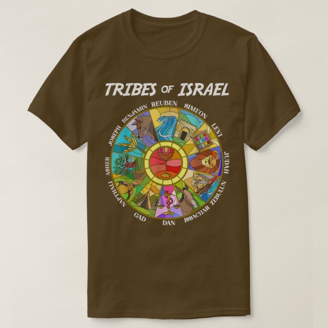 Camiseta Tribes Of Israel Nation Hebrew Twelve Sons Jewish  (Frente do Design)