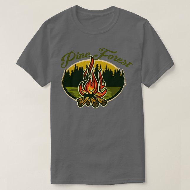 Camiseta Triblagem da floresta de pinos (Frente do Design)