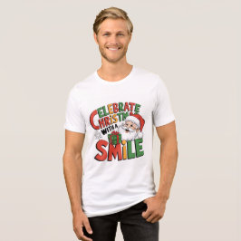 Camiseta TriBlen de Natal Sorriso do Papai Noel pa