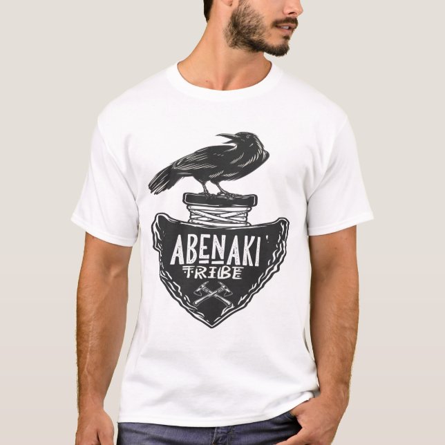Camiseta Tribo Abenaki - Espírito Nativo Americano Raven (Frente)