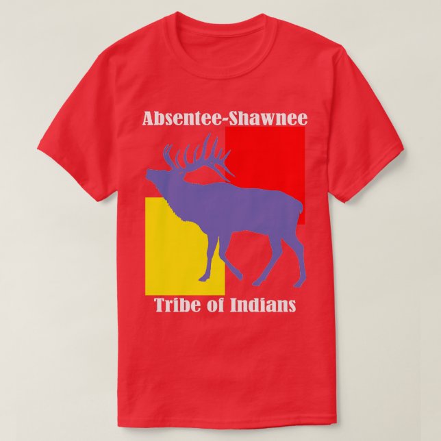 Camiseta Tribo AbsenteeShawnee de índios (Frente do Design)