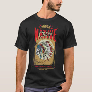 Camiseta Tribo do Guerreiro Indiano Creek Nativo Americano