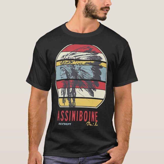 Camiseta Tribo Indígena Indígena Assiniboine Americana Resp (Frente)