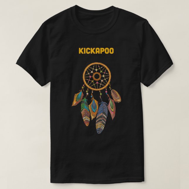 Camiseta Tribo Kickapoo: índio nativo americano Vintage Dre (Frente do Design)