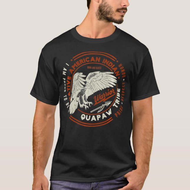 Camiseta Tribo Quapaw: Respeito do Orgulho Indiano Nativo A (Frente)