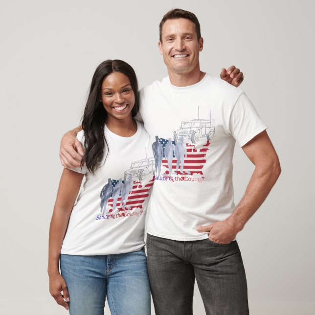 Camiseta Tributo corações bravos branco (Unissex)