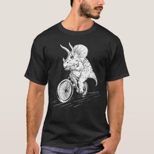 Camiseta Tricerátops Biando O Ciclista Biker Dinosaur Lover