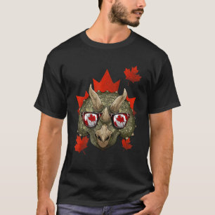 Camiseta Triceratops canadense Mapeando Árvore Folha Canadá