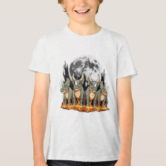 Camiseta Triceratops Dinossauro Épico – Luz Lunar Ardente P