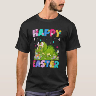 Camiseta Triceratops Dinossauro Feliz Páscoa Caça ao Ovo Co