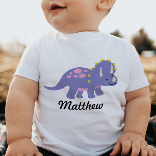 Camiseta Tricerátops Garoto Personalizado Do Dinossauro