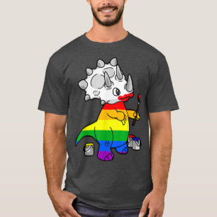 Camiseta Tricerátops LGBT Dino LGBTQ Arco-íris engraçado