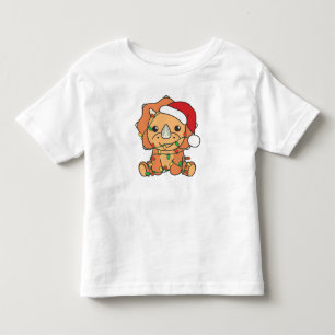 Camiseta Triceratops Natal Animais de inverno Dinos Feriado