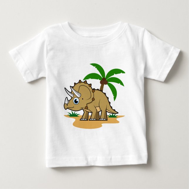 Camiseta Tricerátops Num Clima Tropical. (Frente)
