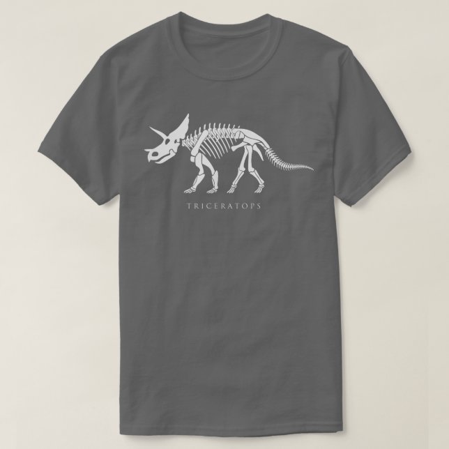 Camiseta Triceratops Skeleton Three Horn Dinossaur Fan (Frente do Design)