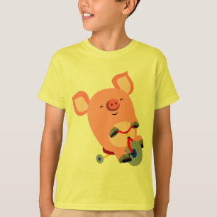 Camiseta Triciclo De Cartoon Gato Para Crianças-T-Shirt