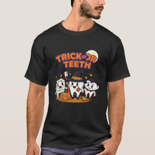 Camiseta Trick Or Escova De Dentes Dentista Higienista Dent