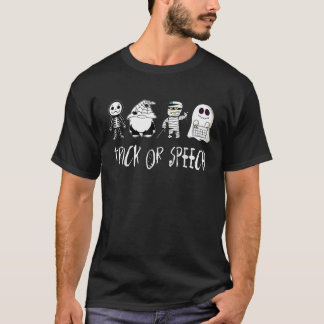 Camiseta Trick Or Speech Ghost Mummy Gnome Skeleton SLP Hal