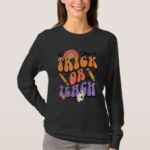Camiseta Trick Or Teach Fantasias de Halloween de Outono Re
