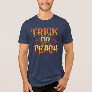 Camiseta Trick Or Teach Halloween Arte Design Para Professo