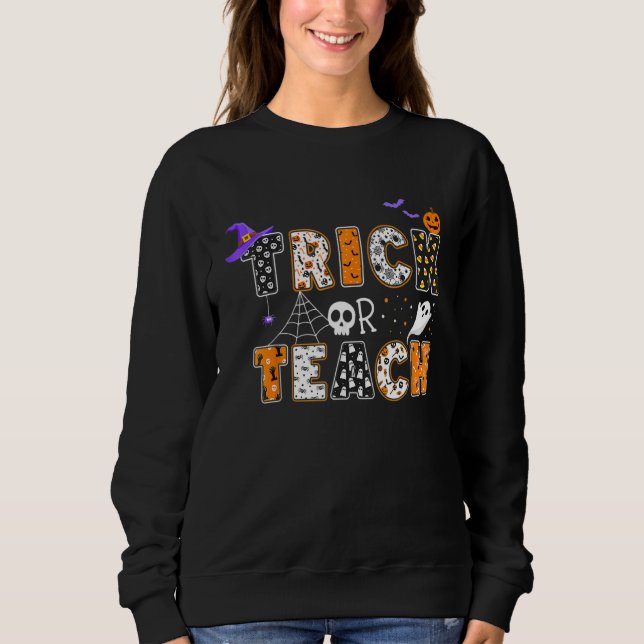 Camiseta Trick Or Teach Teacher Halloween Costume Boo Spook (Frente)