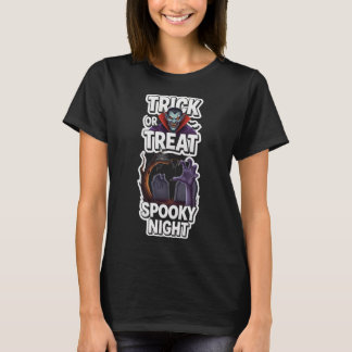Camiseta Trick or Threat Noite Assustadora