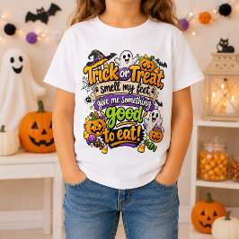 Camiseta Trick or Treat Cheire Meus Pés Engraçado Halloween
