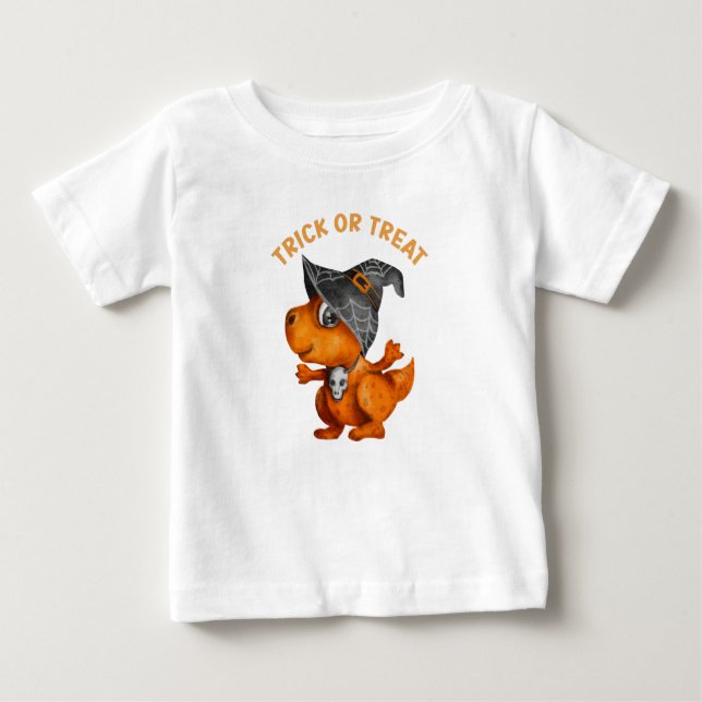 Camiseta Trick or Treat cute dinosaur (Frente)