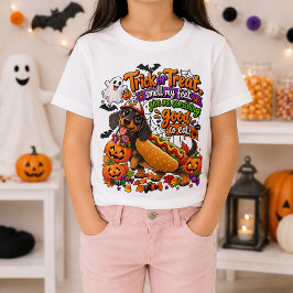 Camiseta Trick or Treat Funny Dachshund Hot Dog Halloween